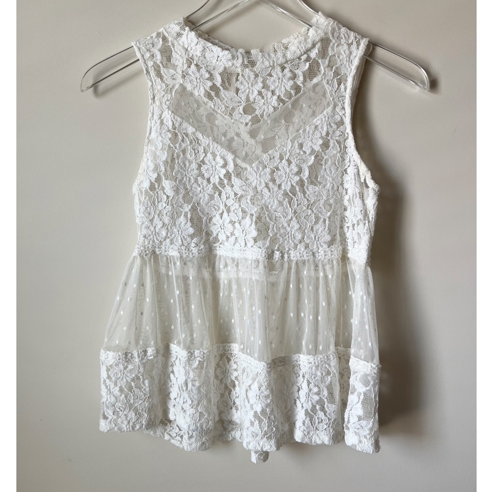 Monteau Sheer Lace Tank Top Size M